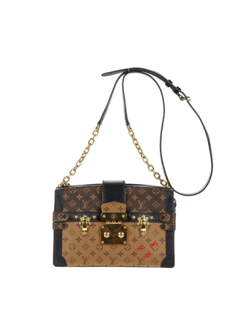 Louis Vuitton Trunk Clutch Brown Dark Black Monogram Reverse Canvas